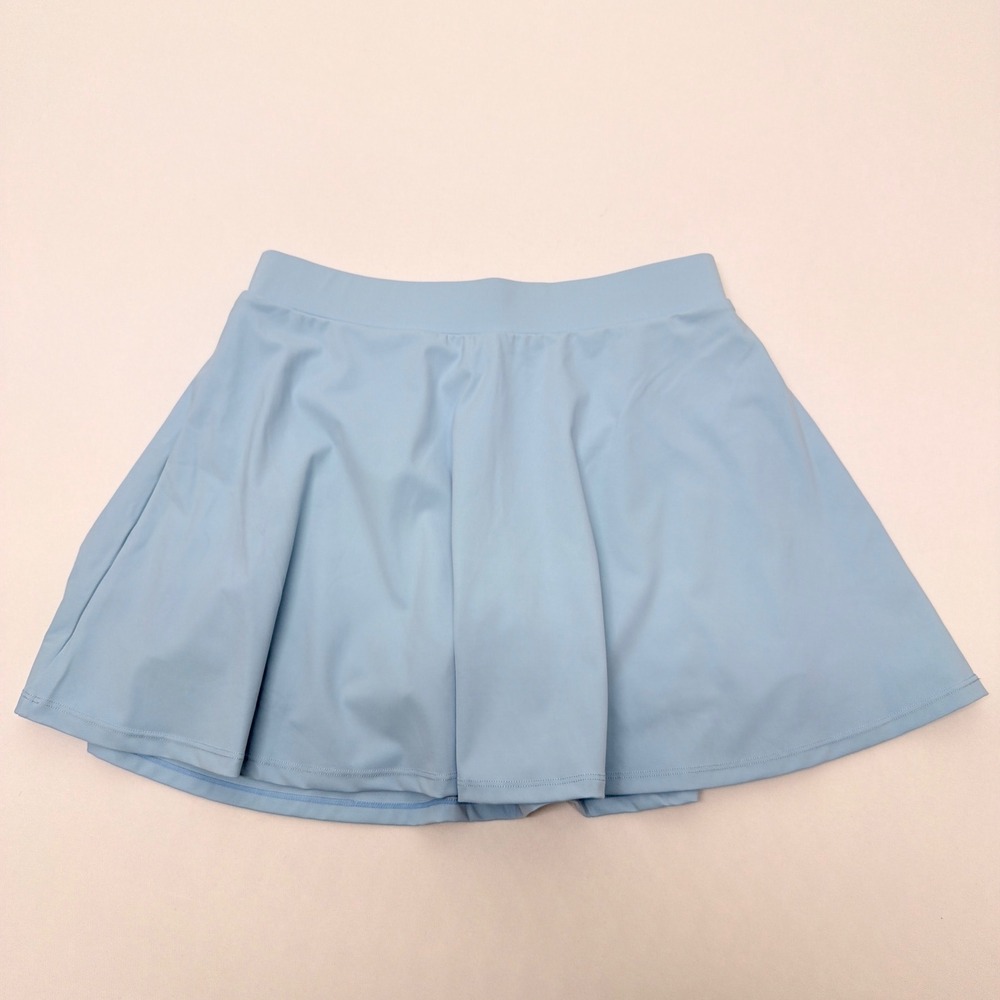 Light Blue Athletic Skort with Built-in Shorts and Pocket Pastel Activewear